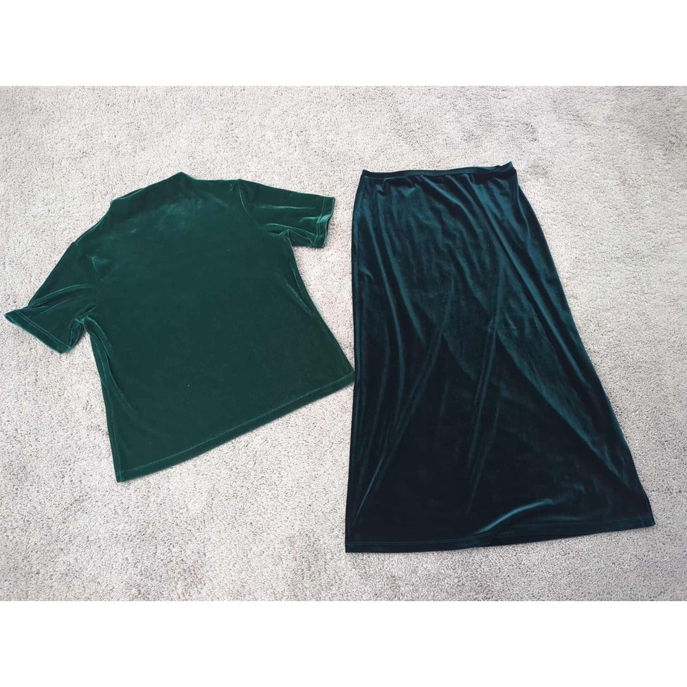 Preston & York Blouse Skirt Set Womens L Mock Neck, Impressions‎ Skirt L Maxi